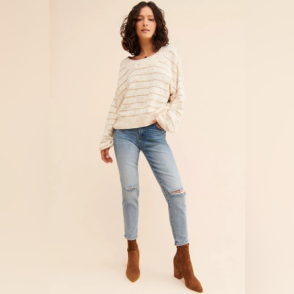 FREE PEOPLE DRIFTWOOD Gizelle Girlfriend Valley - Size 28 - Light Wash - NWT - Picture 1 of 8